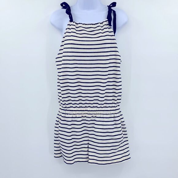 Madewell Tie-Shoulder Romper in Stripe Sz S - Picture 1 of 7